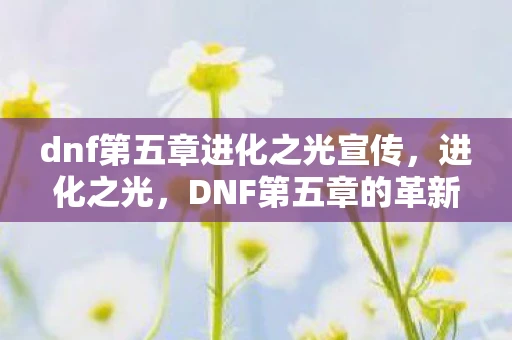 dnf第五章进化之光宣传,进化之光,DNF第五章的革新与挑战 dnf第五章进化之光宣传,进化之光,DNF第五章的革新与挑战