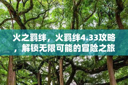 火之羁绊,火羁绊4.33攻略,解锁无限可能的冒险之旅 火之羁绊,火羁绊4.33攻略,解锁无限可能的冒险之旅
