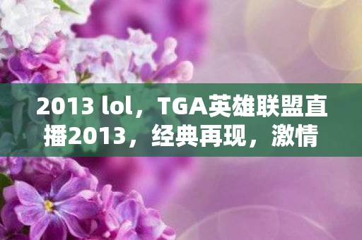 2013 lol，TGA英雄联盟直播2013，经典再现，激情燃烧的岁月