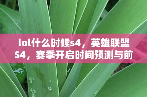 lol什么时候s4，英雄联盟S4，赛季开启时间预测与前瞻