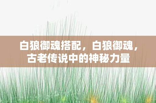 白狼御魂搭配，白狼御魂，古老传说中的神秘力量