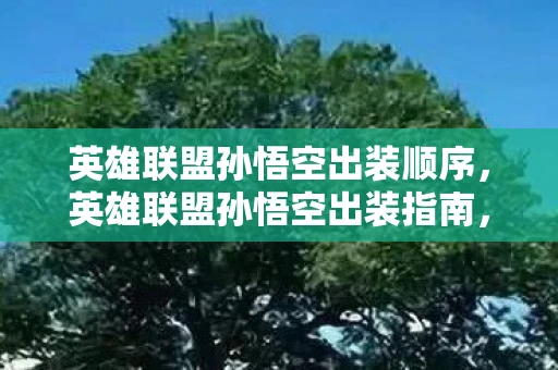 英雄联盟孙悟空出装顺序，英雄联盟孙悟空出装指南，打造最强战斗力的齐天大圣