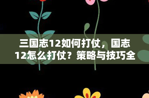 三国志12如何打仗，国志12怎么打仗？策略与技巧全解析
