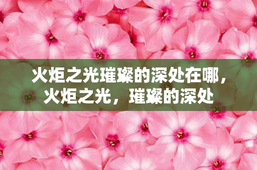 火炬之光璀璨的深处在哪，火炬之光，璀璨的深处