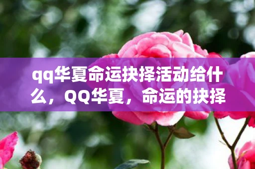 qq华夏命运抉择活动给什么,QQ华夏,命运的抉择 qq华夏命运抉择活动给什么,QQ华夏,命运的抉择