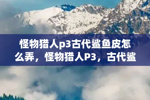 怪物猎人p3古代鲨鱼皮怎么弄，怪物猎人P3，古代鲨鱼皮的传奇之旅