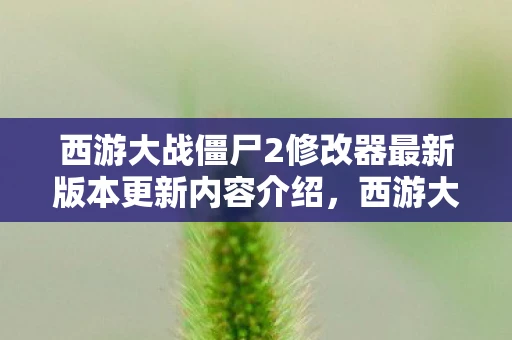 西游大战僵尸2修改器最新版本更新内容介绍，西游大战僵尸2修改器最新版，解锁无限可能的冒险之旅
