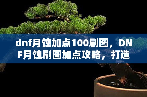 dnf月蚀加点100刷图，DNF月蚀刷图加点攻略，打造高效战斗力的关键
