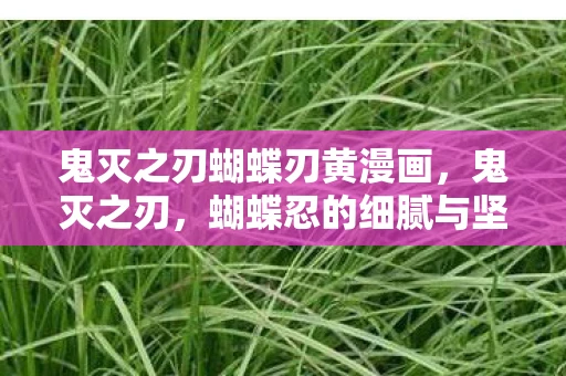 鬼灭之刃蝴蝶刃黄漫画，鬼灭之刃，蝴蝶忍的细腻与坚韧