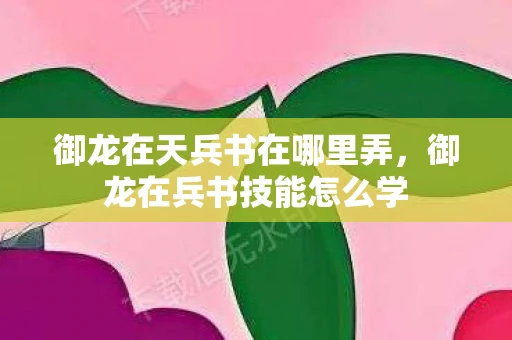 御龙在天兵书在哪里弄，御龙在兵书技能怎么学