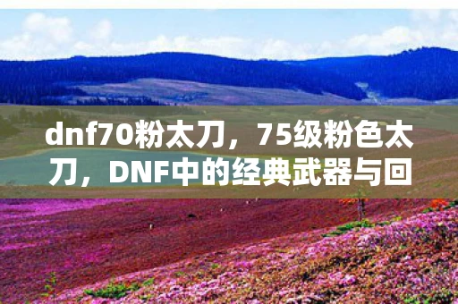 dnf70粉太刀,75级粉色太刀,DNF中的经典武器与回忆 dnf70粉太刀,75级粉色太刀,DNF中的经典武器与回忆