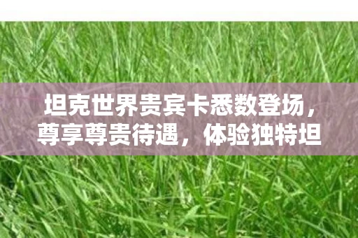 坦克世界贵宾卡悉数登场图片
