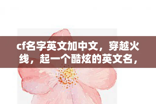 cf名字英文加中文，穿越火线，起一个酷炫的英文名，彰显你的游戏风采