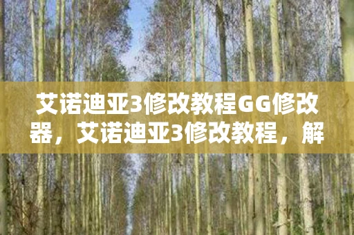 艾诺迪亚3修改教程GG修改器，艾诺迪亚3修改教程，解锁无限可能，打造个性化游戏体验