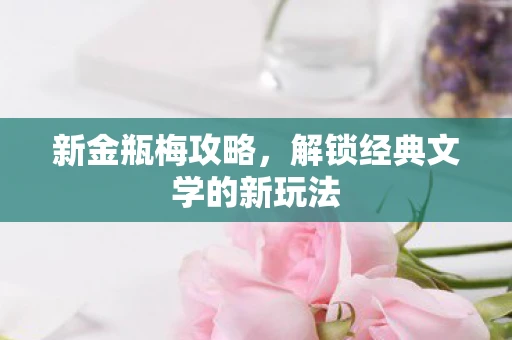 新金瓶梅攻略，解锁经典文学的新玩法