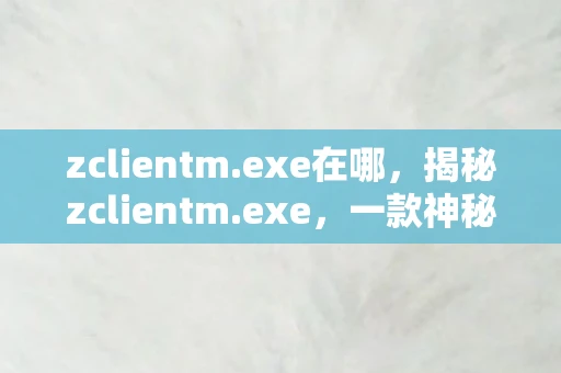 zclientm.exe在哪，揭秘zclientm.exe，一款神秘软件的背后故事