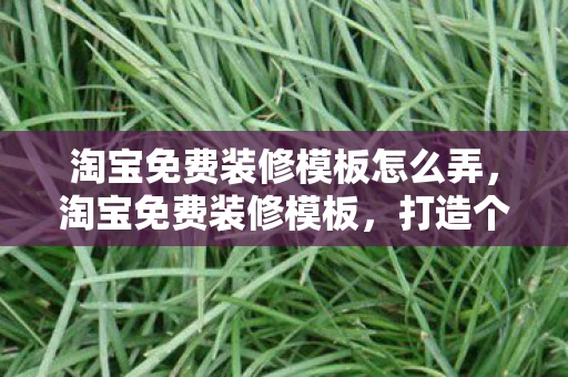 淘宝免费装修模板怎么弄,淘宝免费装修模板,打造个性化店铺的利器 淘宝免费装修模板怎么弄,淘宝免费装修模板,打造个性化店铺的利器