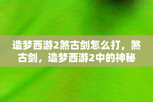 造梦西游2煞古剑怎么打，煞古剑，造梦西游2中的神秘利器