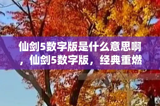 仙剑5数字版是什么意思啊，仙剑5数字版，经典重燃，数字时代的仙侠传奇