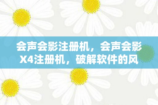 会声会影注册机,会声会影X4注册机,破解软件的风险与合法替代方案 会声会影注册机,会声会影X4注册机,破解软件的风险与合法替代方案
