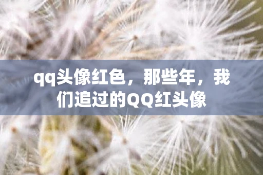 qq头像红色，那些年，我们追过的QQ红头像