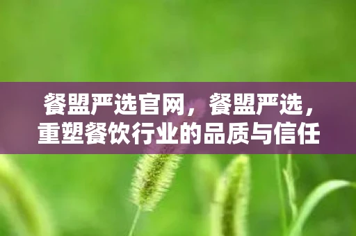餐盟严选官网，餐盟严选，重塑餐饮行业的品质与信任