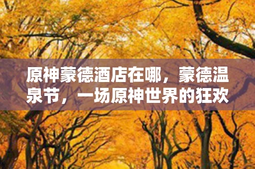 原神蒙德酒店在哪,蒙德温泉节,一场原神世界的狂欢盛宴 原神蒙德酒店在哪,蒙德温泉节,一场原神世界的狂欢盛宴