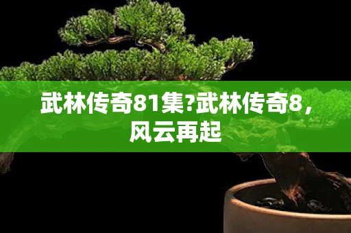 武林传奇81集?武林传奇8，风云再起