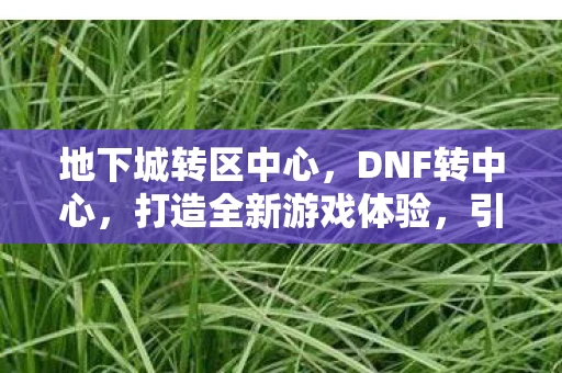 地下城转区中心,DNF转中心,打造全新游戏体验,引领游戏潮流 地下城转区中心,DNF转中心,打造全新游戏体验,引领游戏潮流
