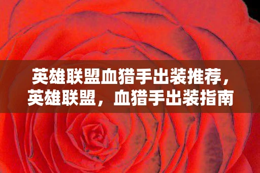 英雄联盟血猎手出装推荐，英雄联盟，血猎手出装指南