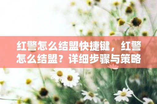 红警怎么结盟快捷键，红警怎么结盟？详细步骤与策略解析