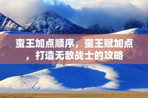 蛮王加点顺序，蛮王赋加点，打造无敌战士的攻略