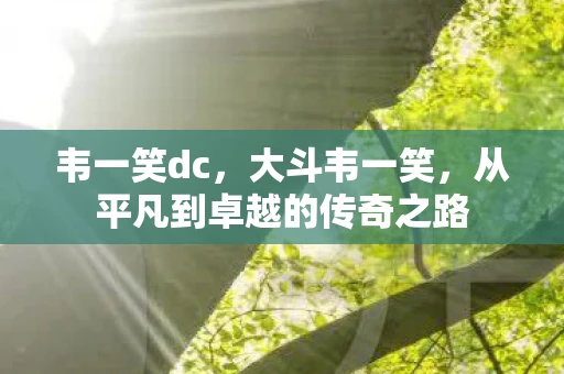 韦一笑dc,大斗韦一笑,从平凡到卓越的传奇之路 韦一笑dc,大斗韦一笑,从平凡到卓越的传奇之路