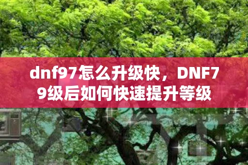 dnf97怎么升级快，DNF79级后如何快速提升等级