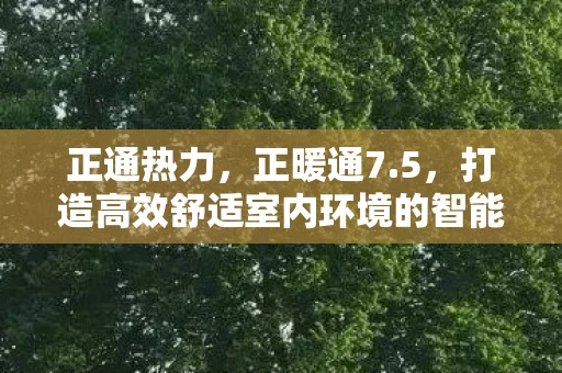 正通热力,正暖通7.5,打造高效舒适室内环境的智能解决方案 正通热力,正暖通7.5,打造高效舒适室内环境的智能解决方案
