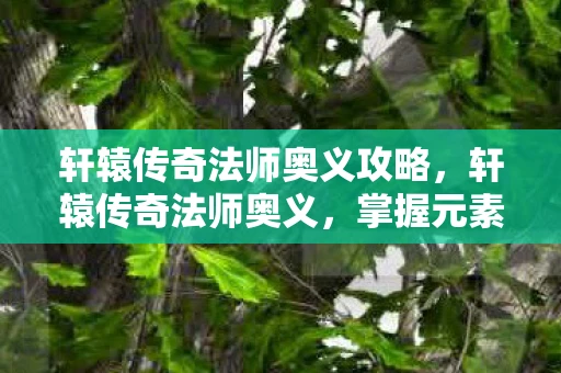 轩辕传奇法师奥义攻略，轩辕传奇法师奥义，掌握元素，主宰战场