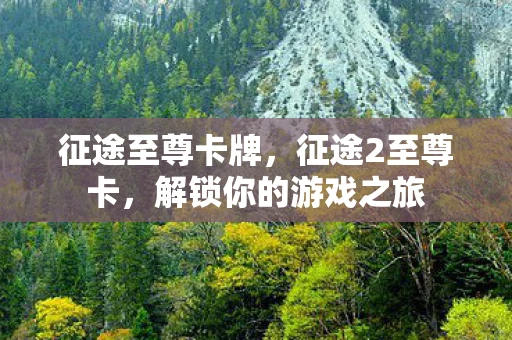 征途至尊卡牌，征途2至尊卡，解锁你的游戏之旅