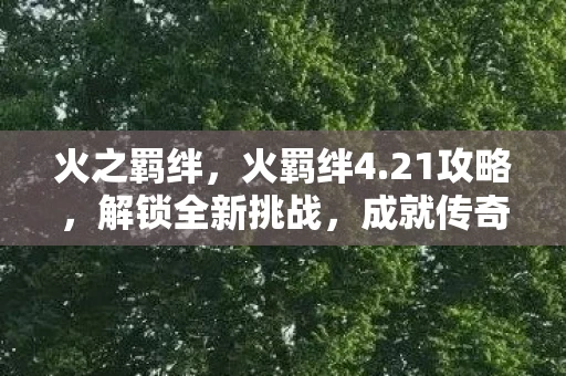 火之羁绊，火羁绊4.21攻略，解锁全新挑战，成就传奇之旅