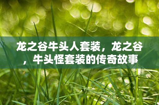 龙之谷牛头人套装，龙之谷，牛头怪套装的传奇故事