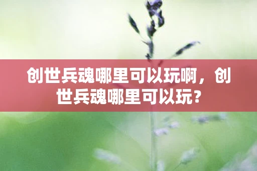 创世兵魂哪里可以玩啊,创世兵魂哪里可以玩? 创世兵魂哪里可以玩啊,创世兵魂哪里可以玩?