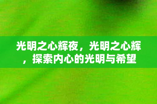 光明之心辉夜,光明之心辉,探索内心的光明与希望 光明之心辉夜,光明之心辉,探索内心的光明与希望