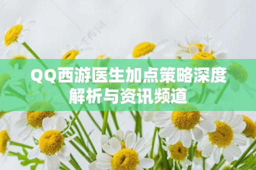 QQ西游医生加点策略深度解析与资讯频道图片