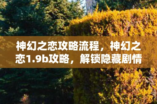 神幻之恋攻略流程，神幻之恋1.9b攻略，解锁隐藏剧情与角色发展