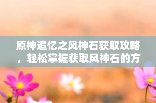 原神追忆之风神石获取攻略图片
