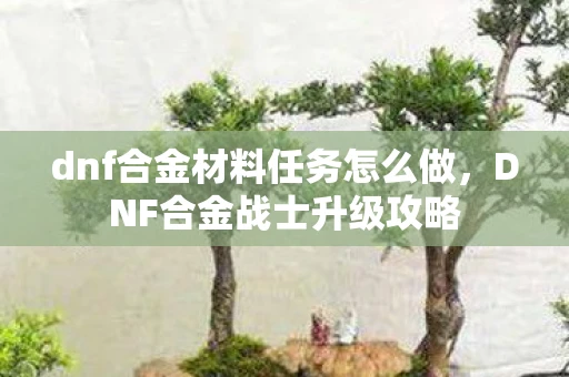dnf合金材料任务怎么做,DNF合金战士升级攻略 dnf合金材料任务怎么做,DNF合金战士升级攻略