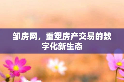 邹房网，重塑房产交易的数字化新生态