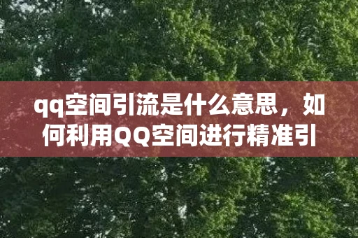 qq空间引流是什么意思，如何利用QQ空间进行精准引流？