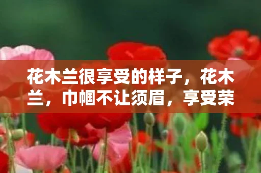 花木兰很享受的样子，花木兰，巾帼不让须眉，享受荣耀与尊重