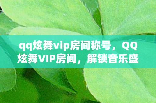 qq炫舞vip房间称号，QQ炫舞VIP房间，解锁音乐盛宴的专属特权