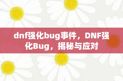 dnf强化bug事件，DNF强化Bug，揭秘与应对